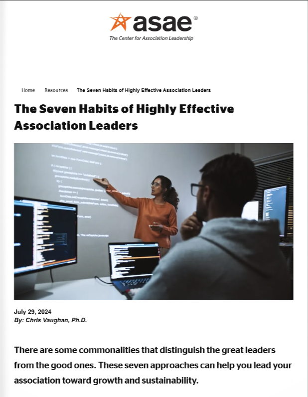 The Seven Habits Of Highly Effective Association Leaders (Asae)