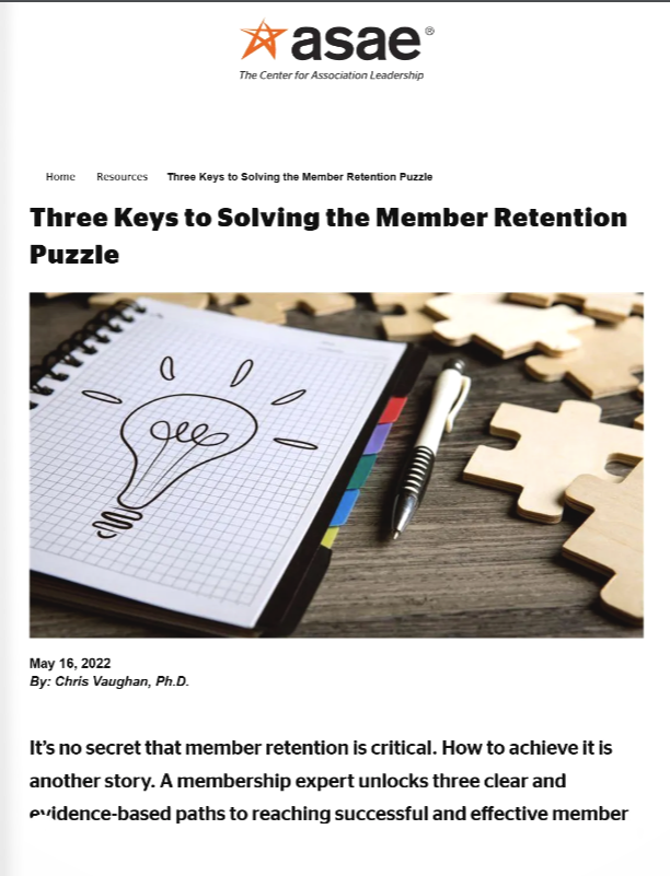 Three Keys To Solving The Member Retention Puzzle (Asae)