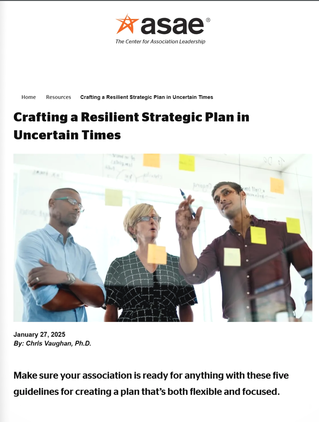 Crafting a Resilient Strategic Plan in Uncertain Times (ASAE)